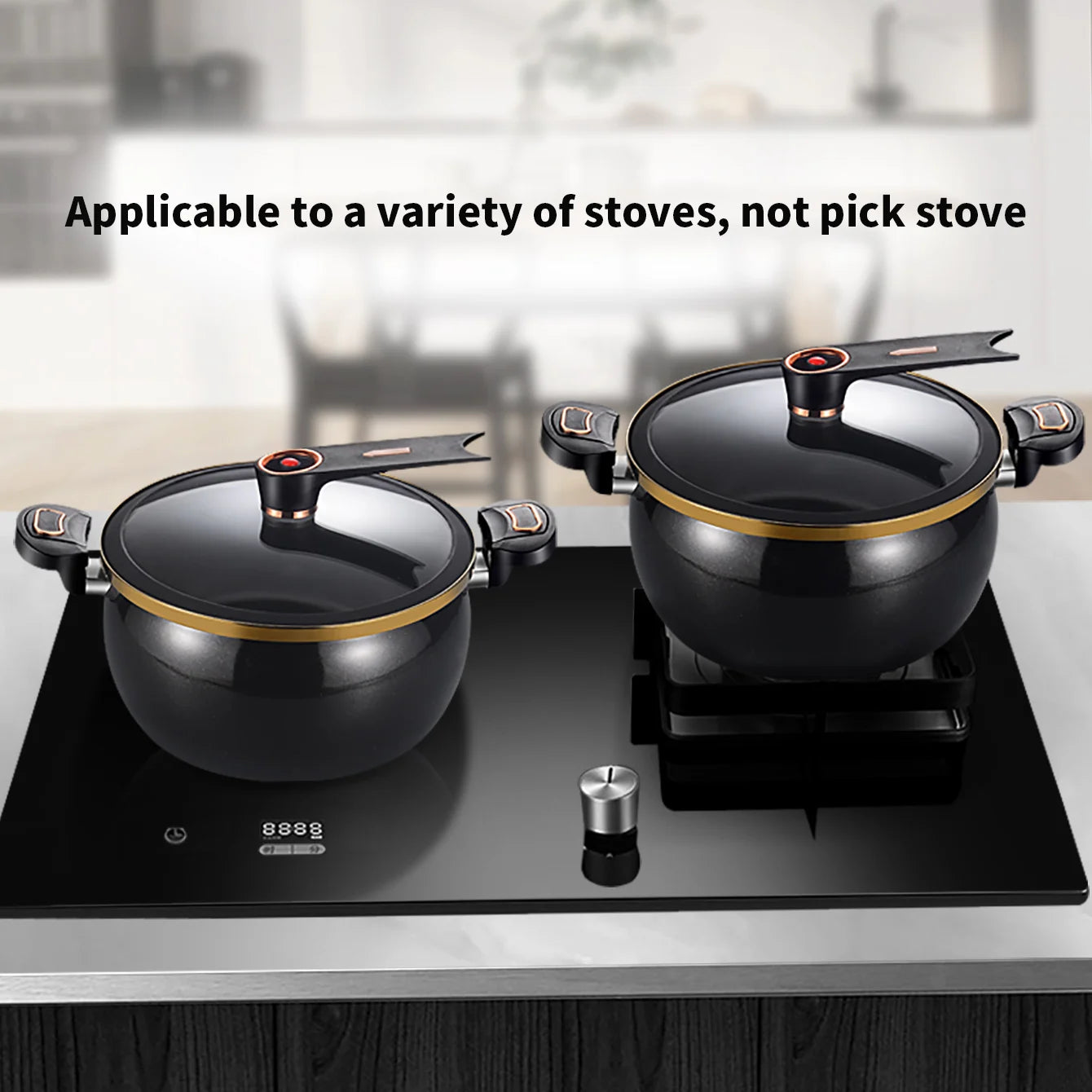 7L Non-Stick Micro Pressure Cooker with Glass Lid