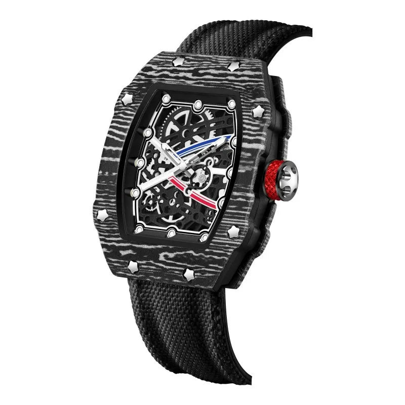 Ultra-Thin Tonneau Men's Nylon Strap Quartz Watch