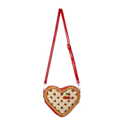 Heart-Shaped Cherry Crossbody Bag
