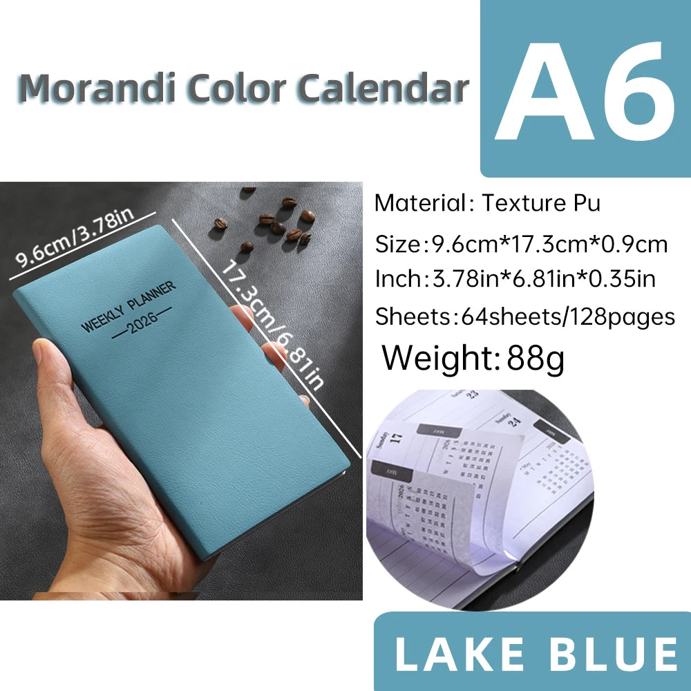 A6 Morandi Daily Planner & Weekly Organizer Notebook