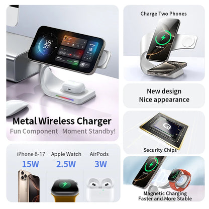 4-in-1 Magnetic Wireless Charging Stand for Apple Devices