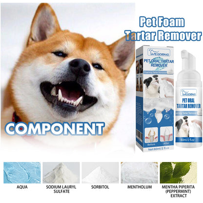 Pet Dental Tartar Remover Foam for Dogs & Cats