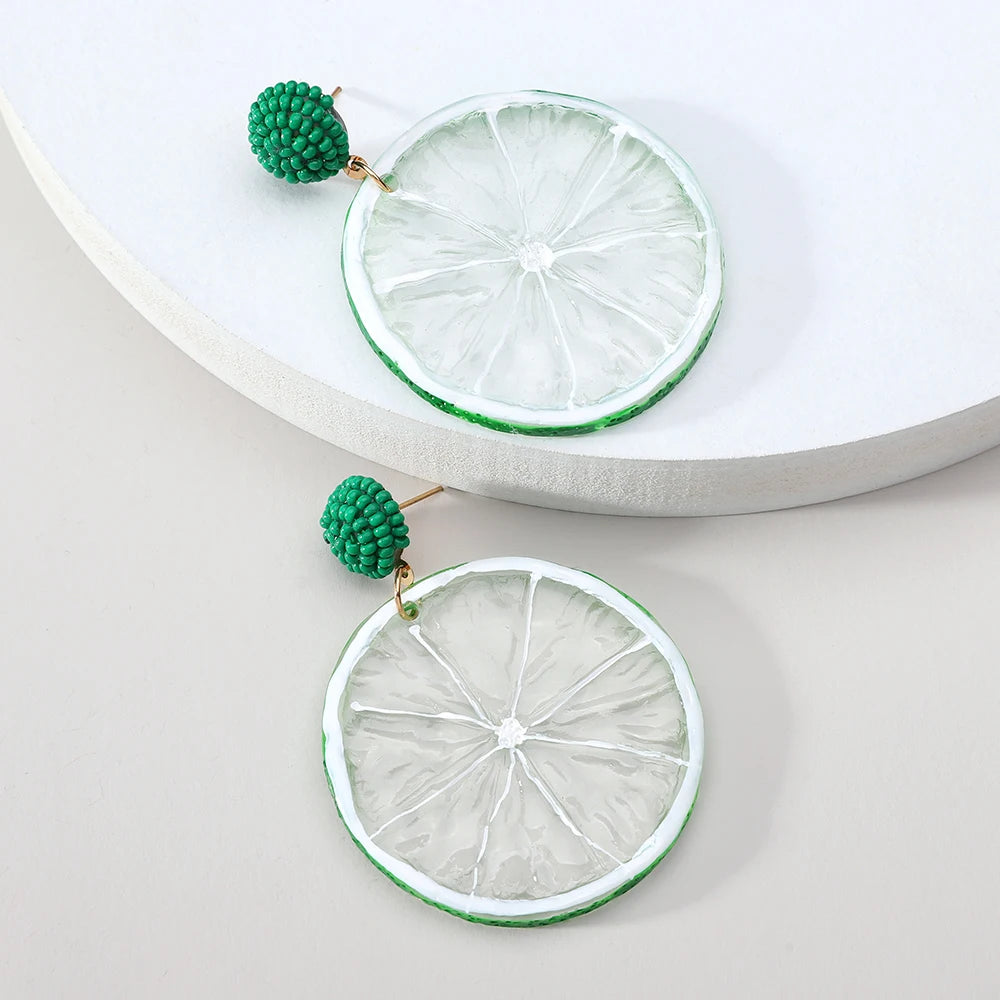 Acrylic Fruit Big Earrings