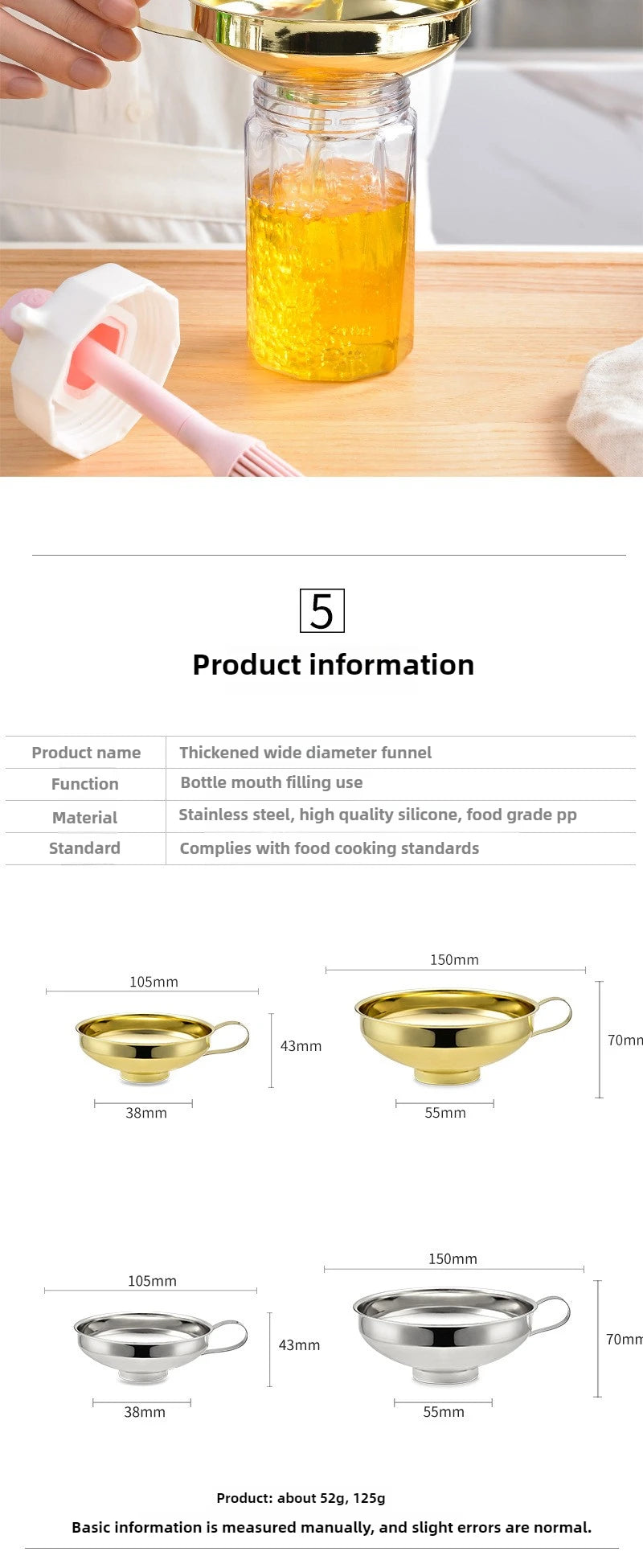 Stainless Steel Wide Mouth Canning Funnel