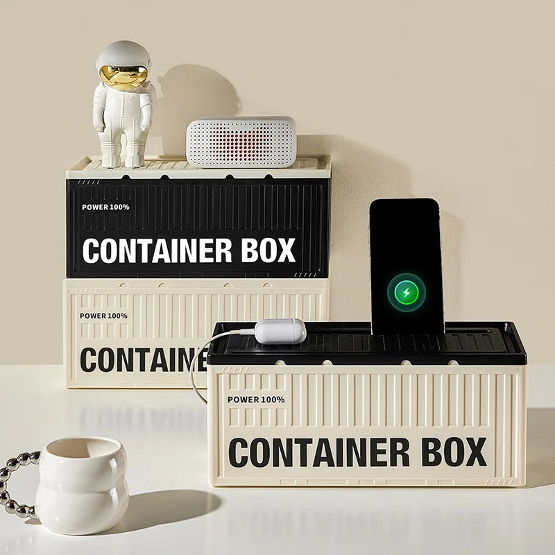 Multi-Function Cable Management Box with Phone Stand