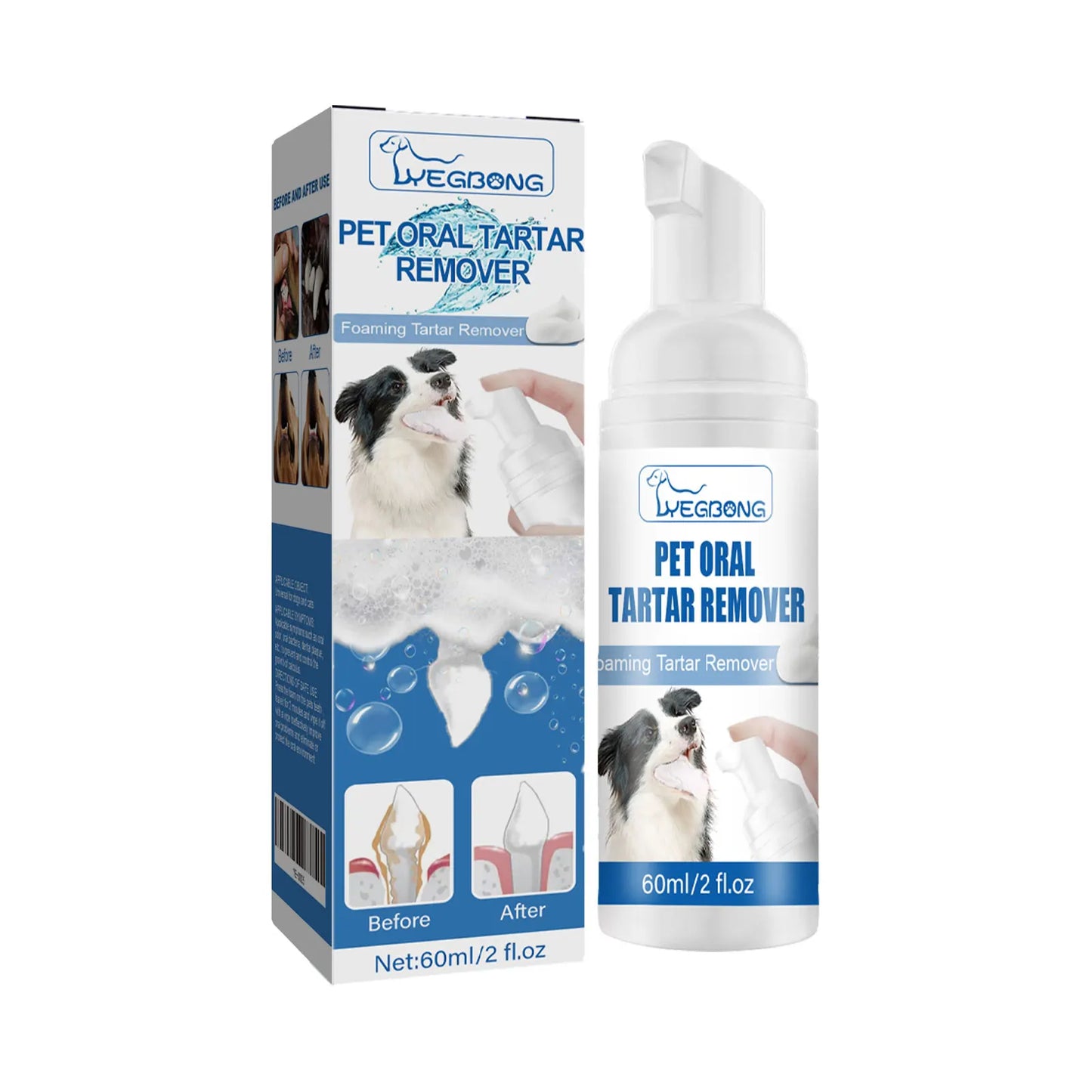 Pet Dental Tartar Remover Foam for Dogs & Cats