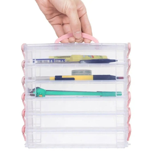 Stackable Multi-Layer Transparent Pencil Case