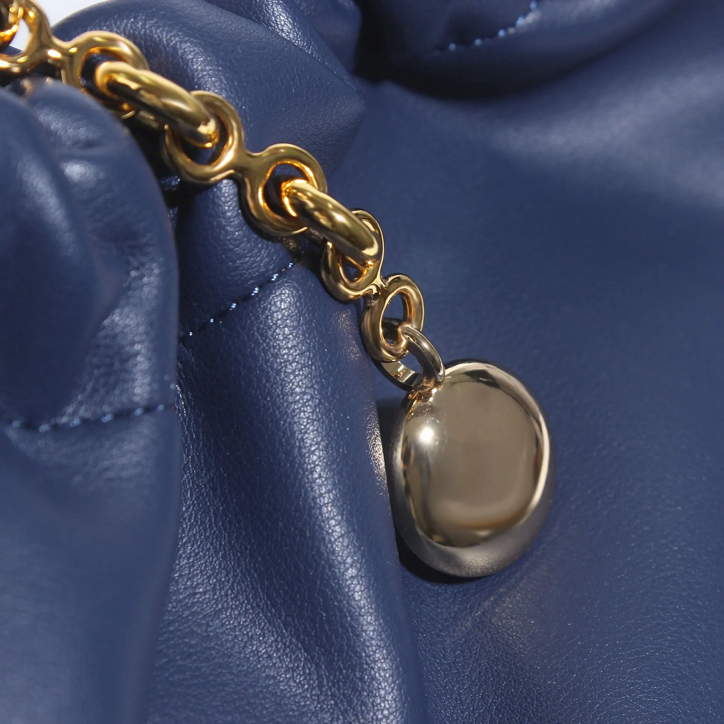 Genuine Leather Cloud Bucket Shoulder Bag