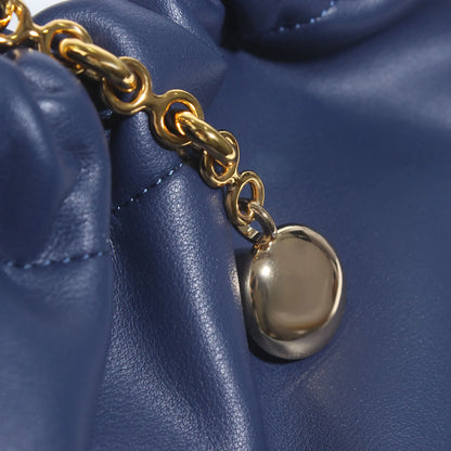 Genuine Leather Cloud Bucket Shoulder Bag