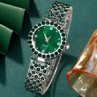 Women’s Heart Rhinestone Watch Jewelry Set