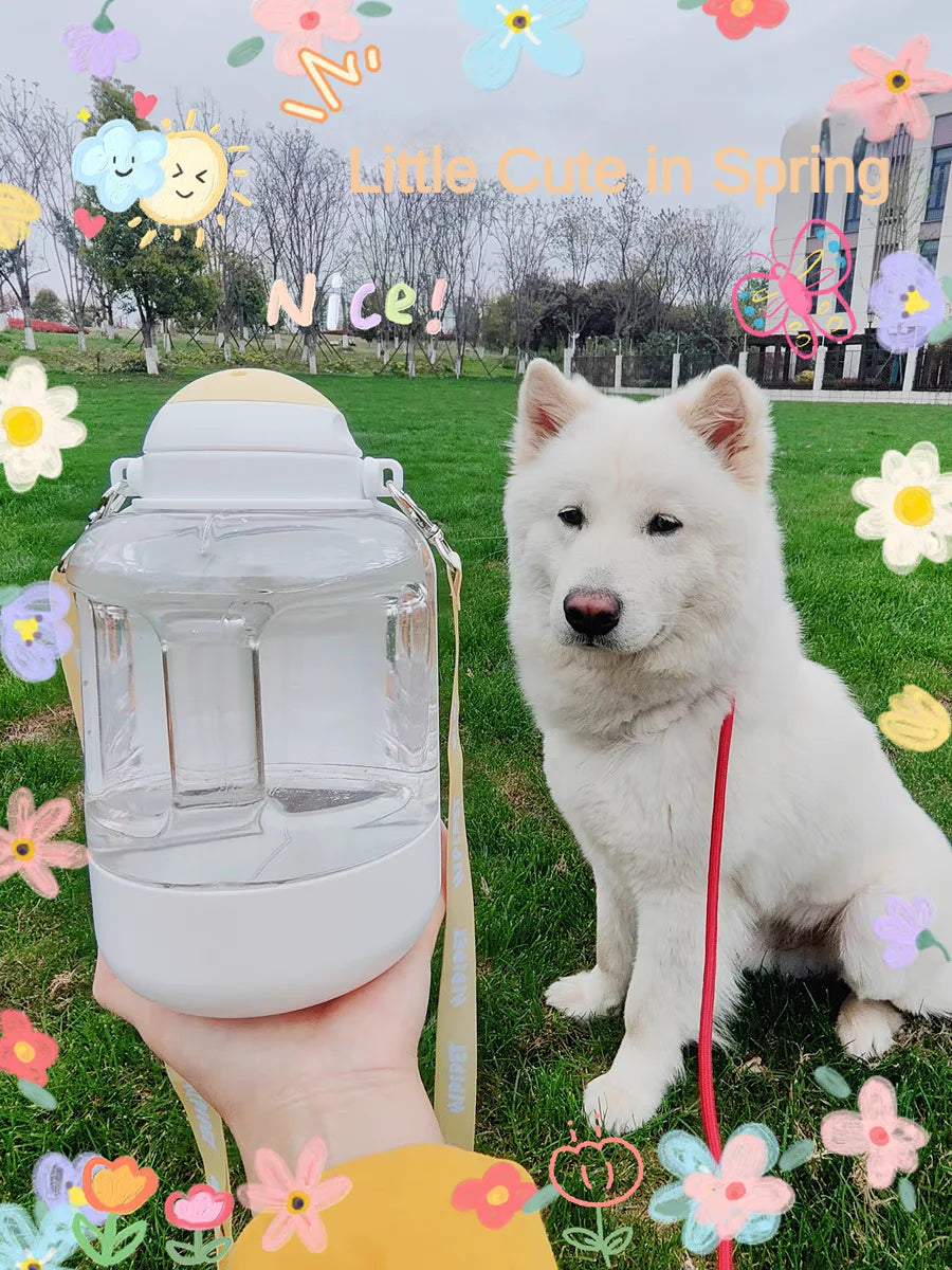 2-in-1 Portable Dog Water Bottle & Food Container