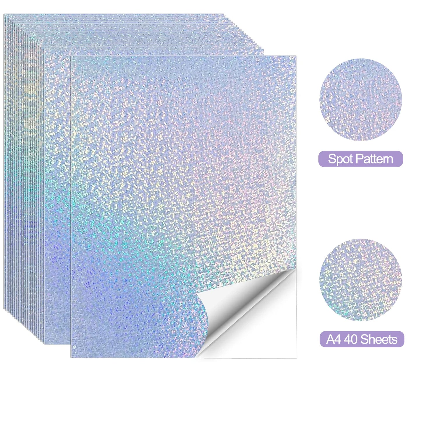 A4 Diamond Holographic Vinyl Sticker Paper