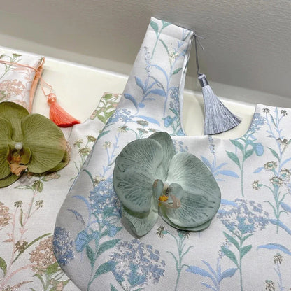 Flower Pendant Drawstring Fabric Lunch Bag