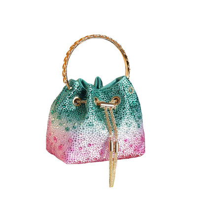 Luxury Rhinestone Bucket Evening Bag
