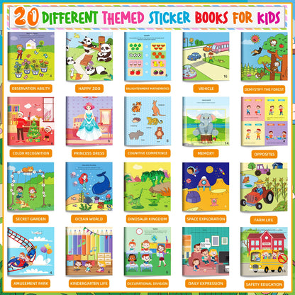 10/20 Volumes Sticker Book for Children Early Education