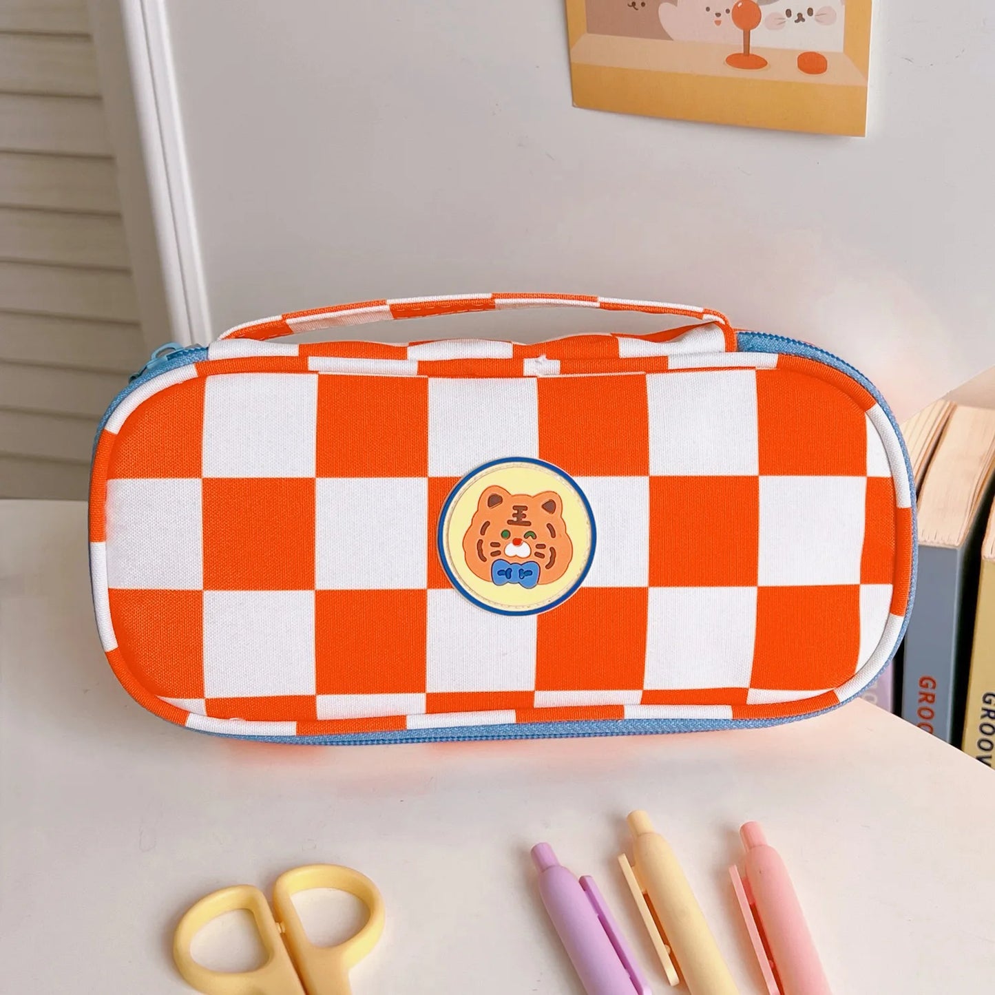 Checkerboard Large Pencil Case