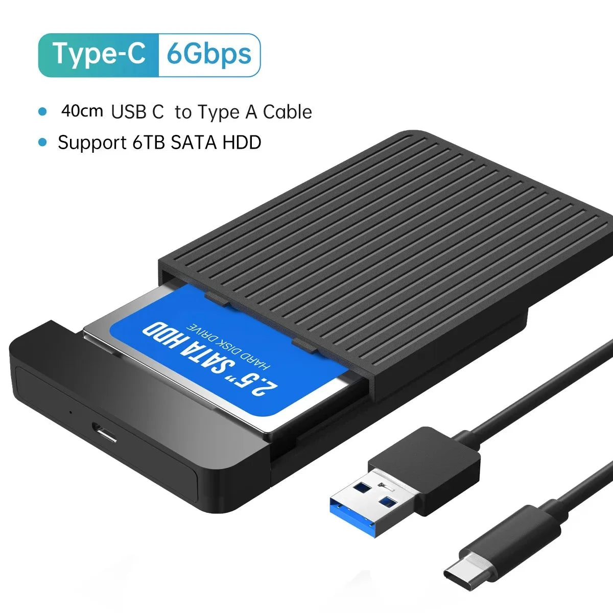 USB 3.1 External Drive Enclosure for 2.5” SATA SSD & HDD