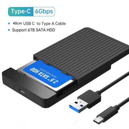 USB 3.1 External Drive Enclosure for 2.5” SATA SSD & HDD