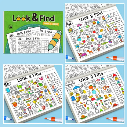 Kids Look & Find Activity Book with Colouring Games