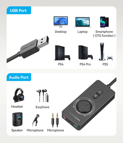 Vention USB Sound Card Adapter