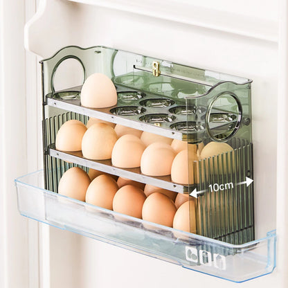 3-Layer Egg Storage Box for Refrigerator – 30 Egg Holder Organizer