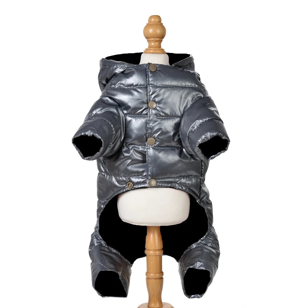 Waterproof Hooded Dog Winter Jumpsuit for Small & Medium Pets