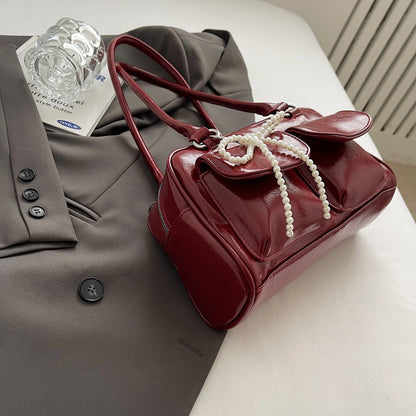 Bow Accent Shoulder Handbag
