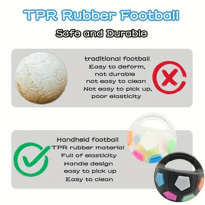 TPR Soccer Ball Dog Toy with Handle & Sound Feature