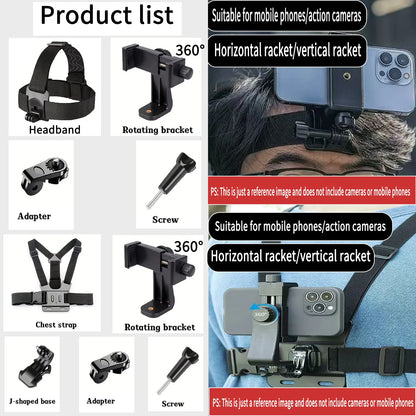 Adjustable Chest Mount for Action Cameras & Phones