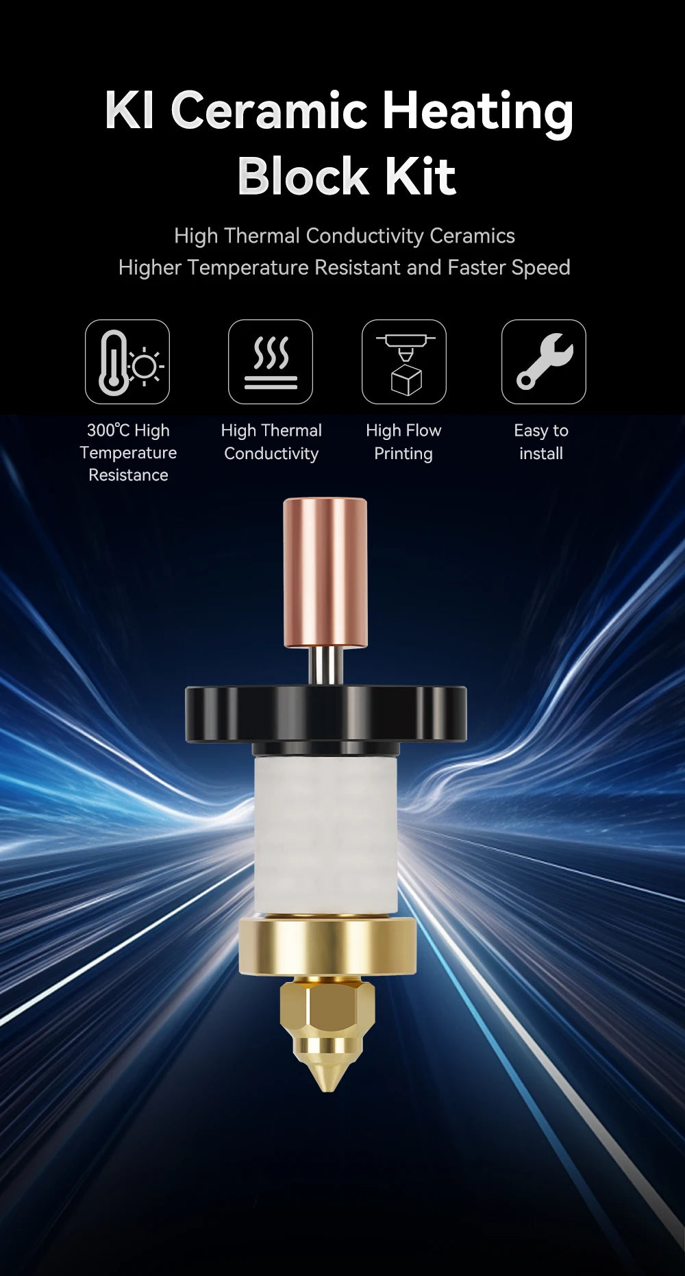 High-Temperature Ceramic Hotend Upgrade Kit for Creality 3D Printers