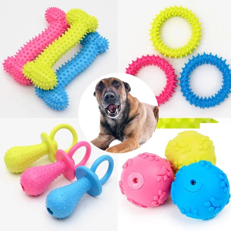Rubber Dog Teeth Cleaning Chew Toy