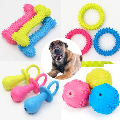 Rubber Dog Teeth Cleaning Chew Toy
