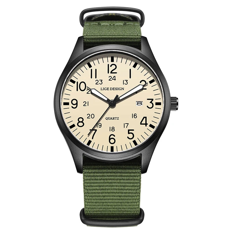 Men's Military Sports Quartz Watch with Nylon Strap
