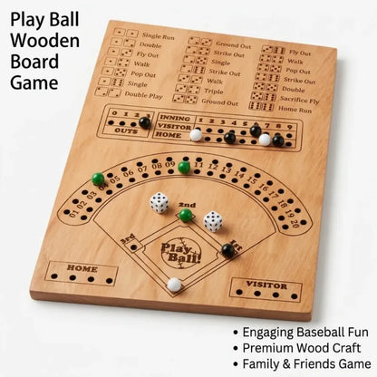Wooden Baseball Dice Board Game