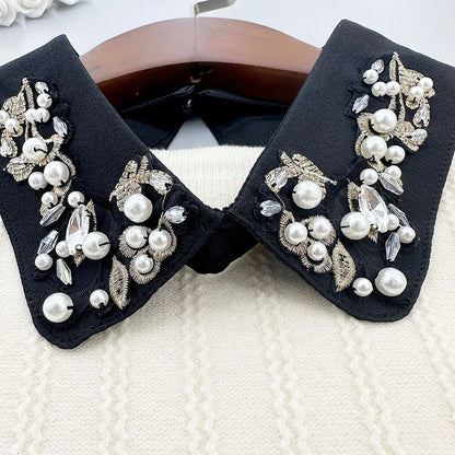 Women’s Detachable Pearl Embroidered Collar