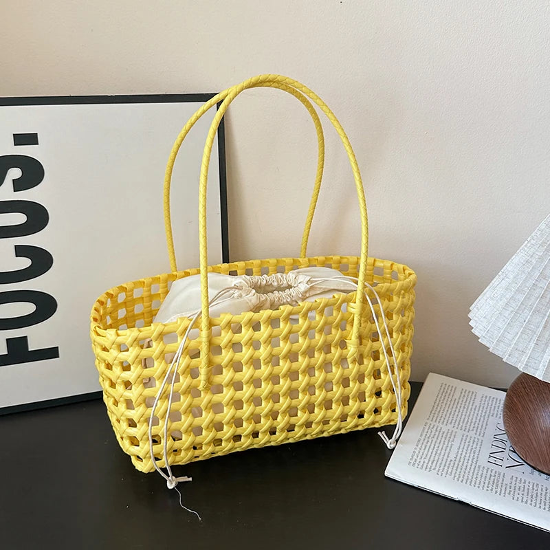 Handwoven Straw Tote Shoulder Bag
