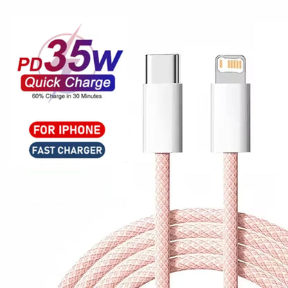 35W USB-C to Lightning Braided Fast Charging Cable for iPhone