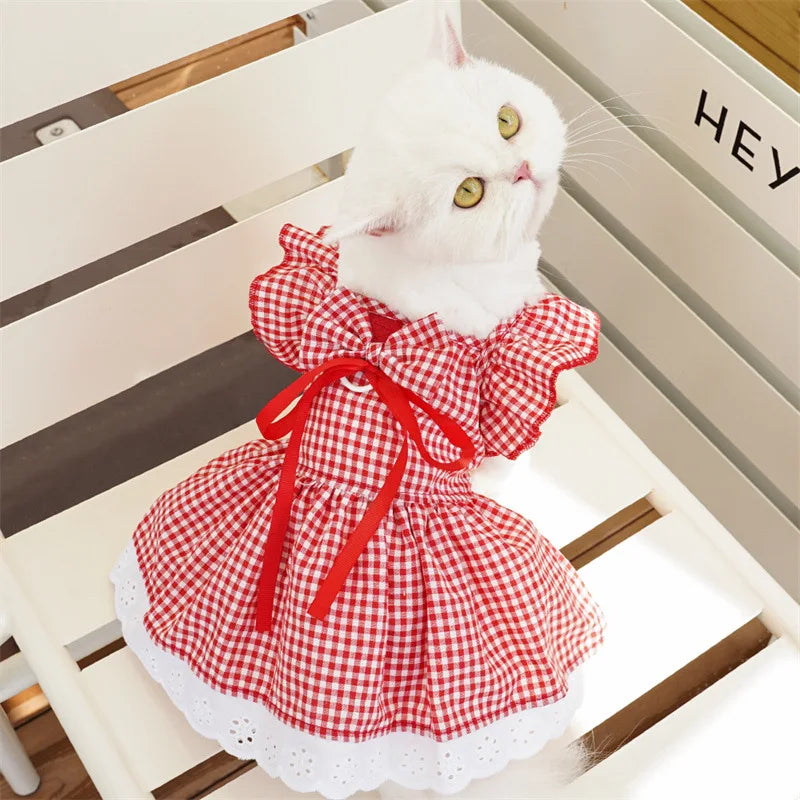 Princess Plaid Pet Dress for Dogs & Cats