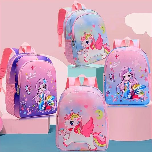 Cute Unicorn Mermaid Kids Backpack
