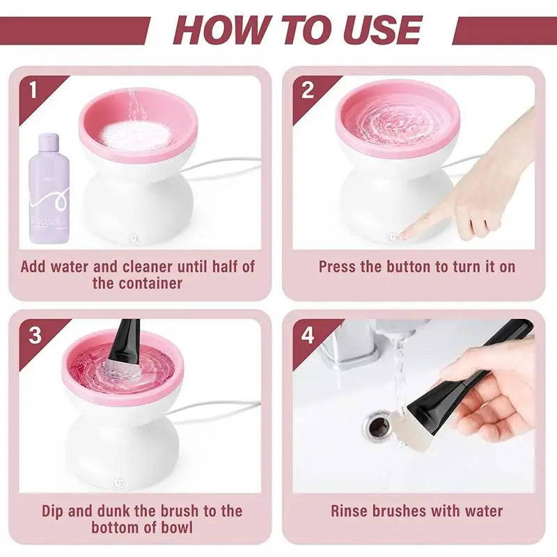 Portable USB Makeup Brush Cleaner Machine