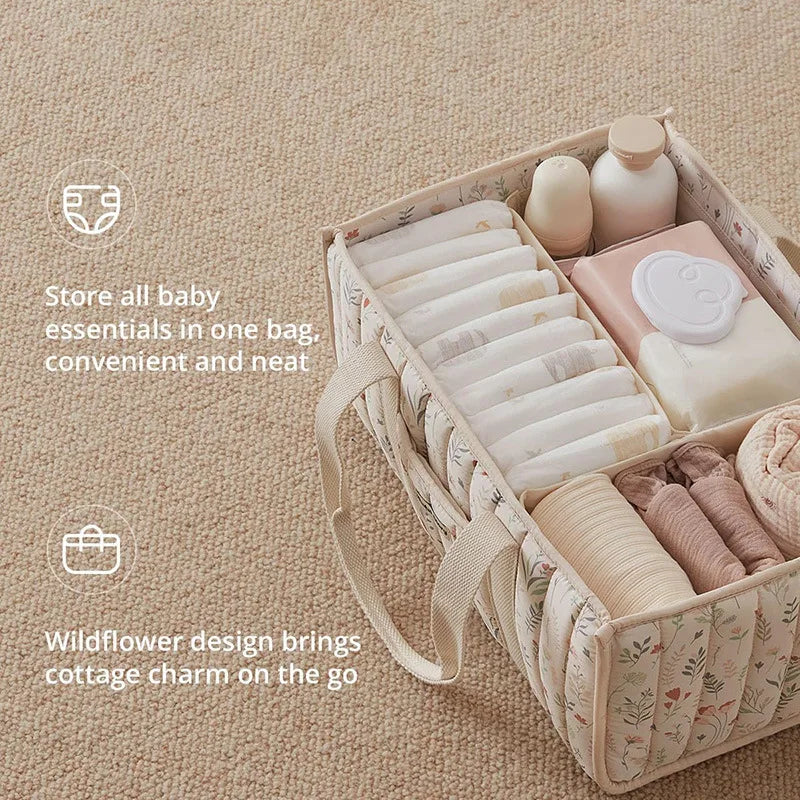 Floral Baby Diaper Tote Bag