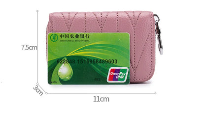 Genuine Cow Leather Zip-Around Wallet with 36 Card Slots
