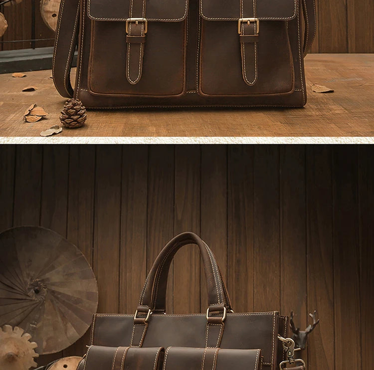 Crazy Horse Leather Handbag