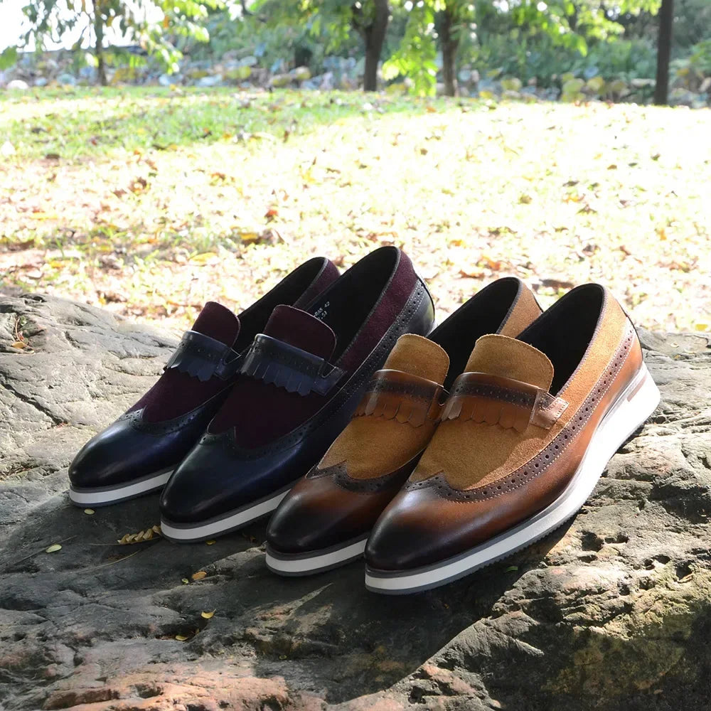 6 Colors Luxury Genuine Leather Non-slip Loafers