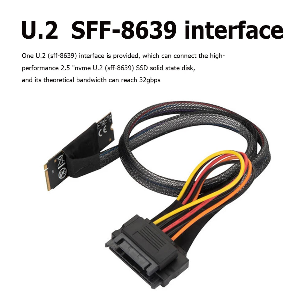 M.2 M-Key to U.2 NVMe SSD Adapter Cable