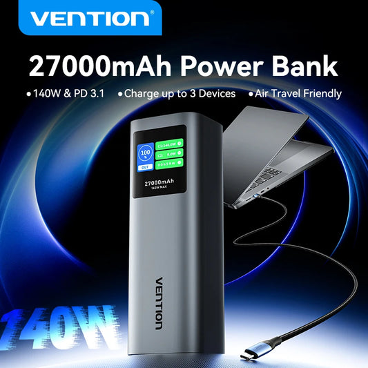 Vention 27000mAh Portable Power Bank140W