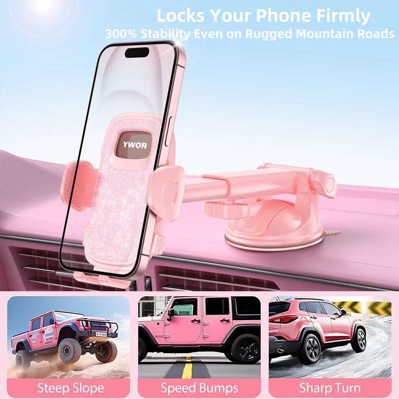 Pink Adjustable Car Phone Holder