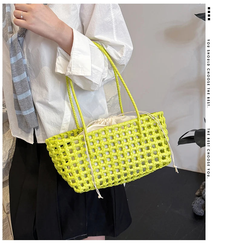Handwoven Straw Tote Shoulder Bag