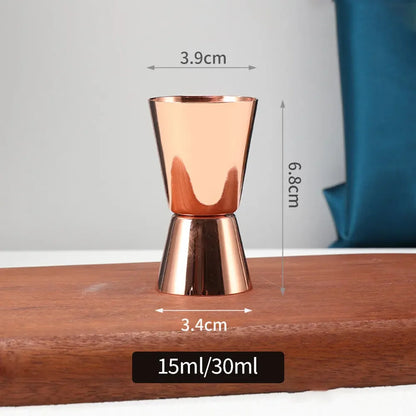 15/30ml or 25/50ml Stainless Steel Cocktail Shaker Measure Cup