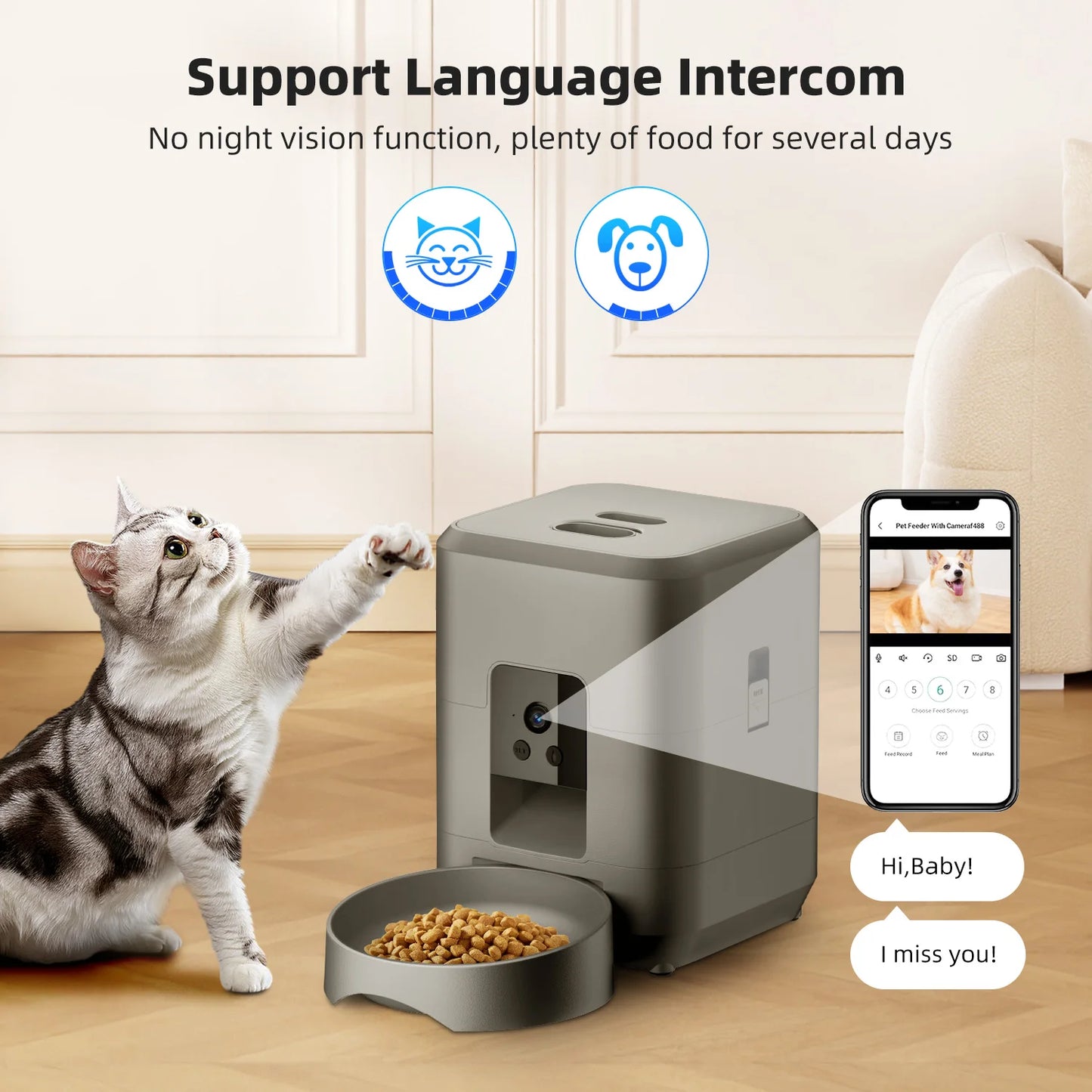 Smart Wi-Fi Pet Feeder with Camera